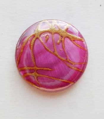 Drawbench flat beads. Purple. 19mm x 2mm. x 5