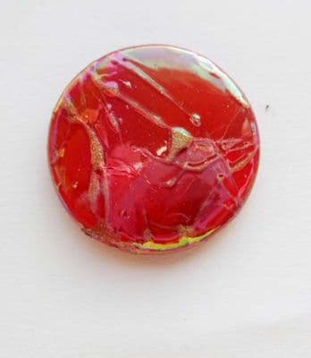 Drawbench flat beads. Red. 19mm x 2mm. x 5