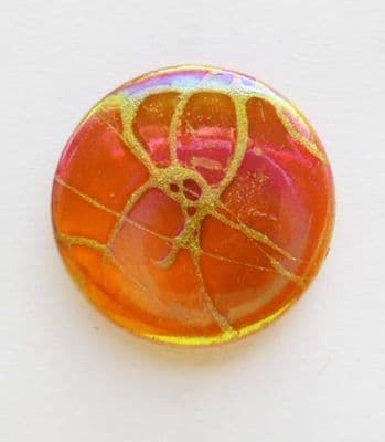 Drawbench flat beads. Salmon. 19mm x 2mm. x 5