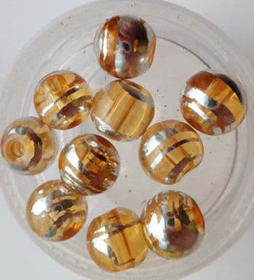 Drawbench Glass Beads. Light Brown. 8mm x 13