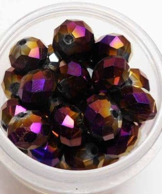 Faceted beads 8mm x 6mm. Purple x 10