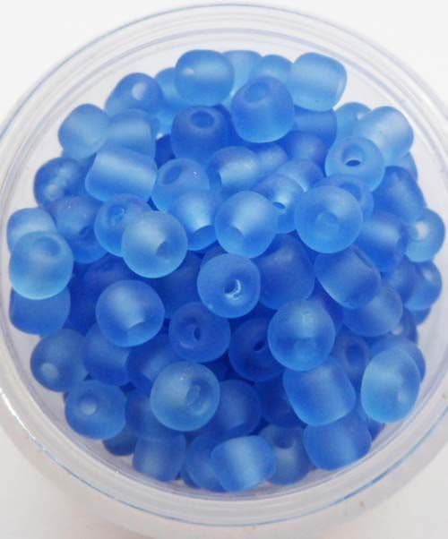 Frosted Glass 4mm Beads. Blue x 50