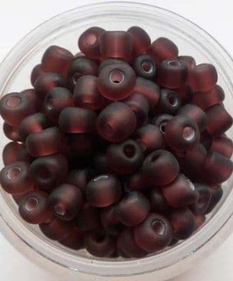 Frosted Glass 4mm Beads. Dark Amethyst x 50