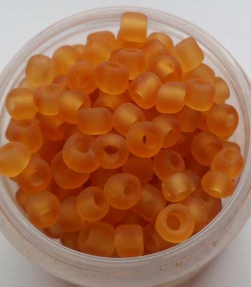 Frosted Glass 4mm Beads. Light brown/Gold x 50