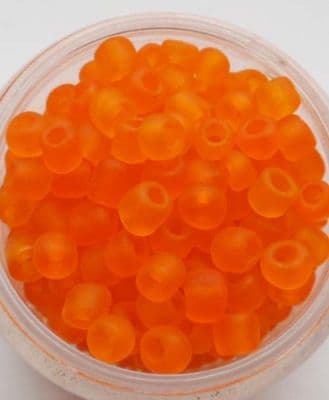 Frosted Glass 4mm Beads. Orange x 50