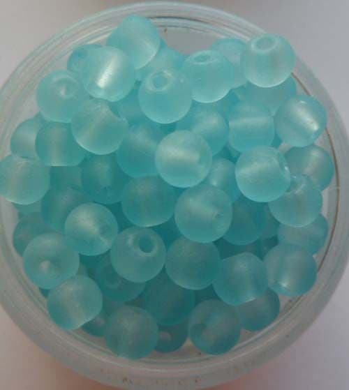 Frosted Glass 4mm Beads. Turquoise x 50