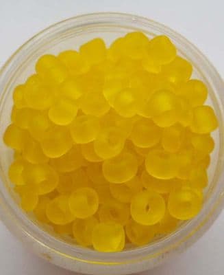 Frosted Glass 4mm Beads. Yellow x 50