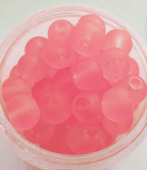 Frosted Glass Beads 6mm. Pink x 20