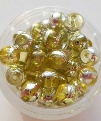 Glass Drawbench Beads 6mm. Yellow x 20.