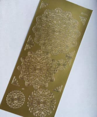 Gold peel off stickers. 1 sheet no. 1015