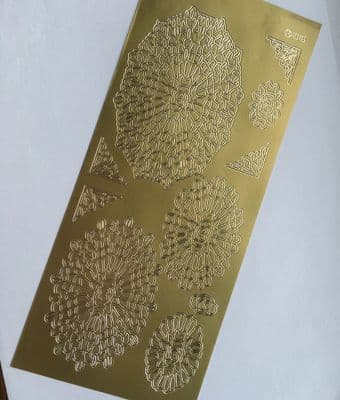 Gold peel off stickers. 1 sheet no. 1016