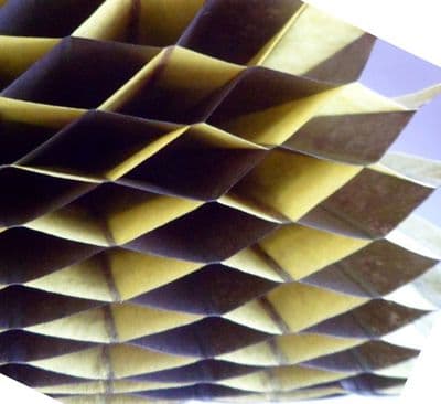 Honeycomb paper x 1. 17cm x 25cm. Black/Yellow Duo Colours