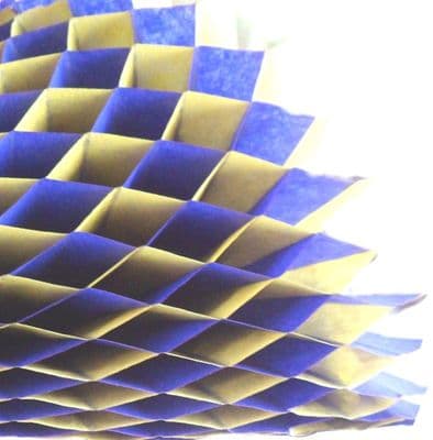 Honeycomb paper x 1. 17cm x 25cm. Blue/Yellow Duo colours