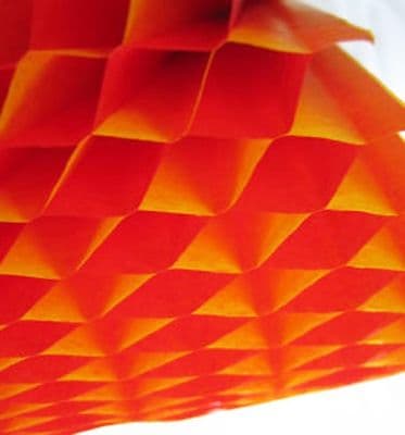 Honeycomb Paper x 1. 17cm x 25cm. Red/Yellow Duo Colours