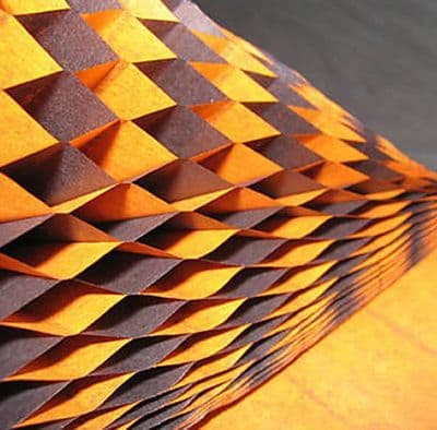 Honeyconb paper x 1. 17cm x 25cm Black/Orange Duo.