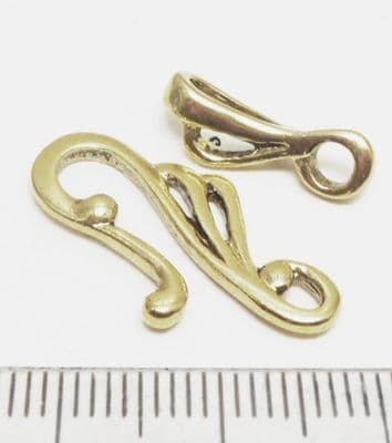 Hook & Loop clasp x 8. 24mm. Gold