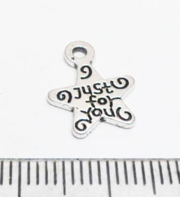 Just for you star charms / pendants x 50.
