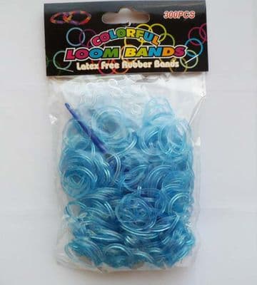 Loom Bands. Blue. Refill pack of 300 with hook & 'S' Clips. Normally .75p