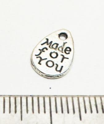 Made for you pendant / charm x 10. 11mm x 8mm.