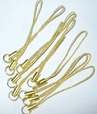 Mobile phone loops x 10. Gold with Gold findings.