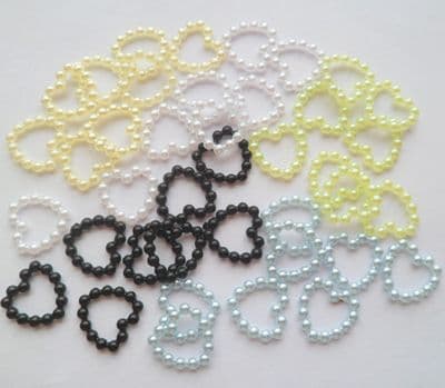 Pearl heart toppers x 40. 10mm