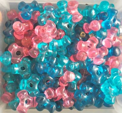 Plastic Spacer beads  mixed x 120. 10mm x 3mm
