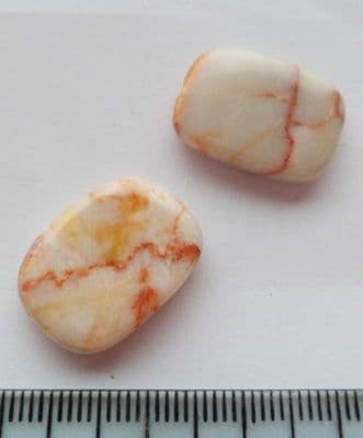Red Line Jasper Rectangular bead x 2. 20mm x 15mm