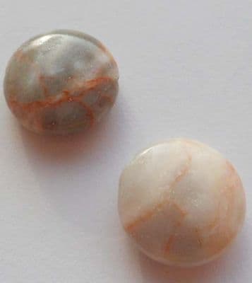 Red Line Jasper Small Round Bead x 2. 16mm