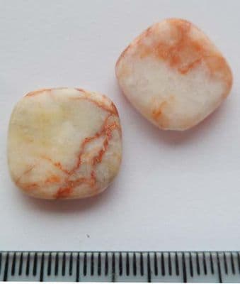 Red Line Jasper Square bead x 2.  18mm x 5mm.