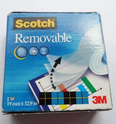 Removable tape - 'Scotch'. 19mm x 32.9m