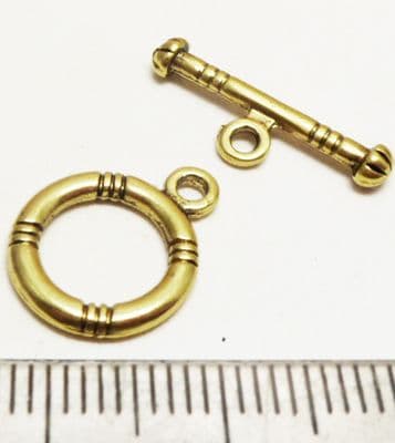 Ring toggle x 20. 12mm. Gold