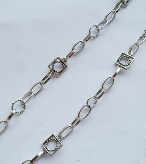 Round rope & Twisted ring chain. 1m length