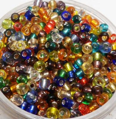 Seed beads - mixed. 1-2mm.  Approx 1000