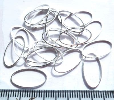 Silver Plated Oval Links / Connectors  x 20. 17mm x 9mm.