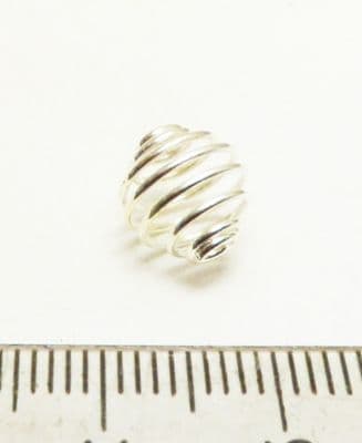 Spiral Cages x 10. Silver Plated. 9mm x 8mm.