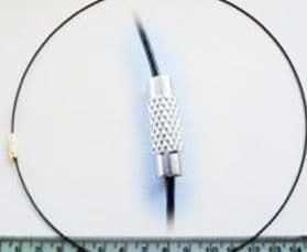 Steel wire choker necklace with screw clasp. Pack of 2. Black.