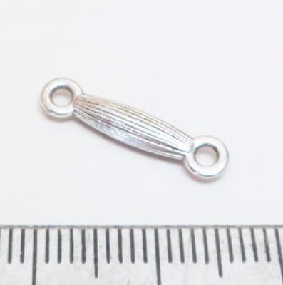 Tibetan Silver Ridged bar connector x 50.