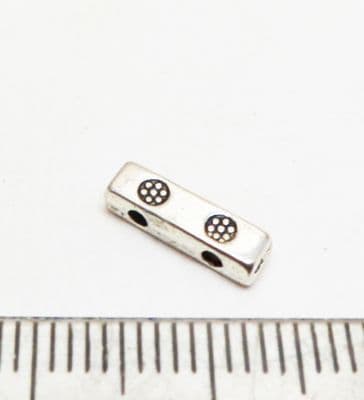 Tibetan Style Silver bar 2 hole spacer  x 50. 10mm.