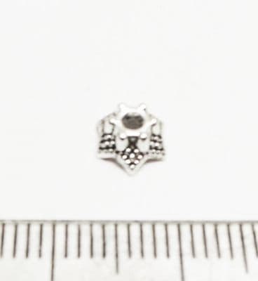 Tibetan Style Silver dot star beadcaps. 6mm x 30.