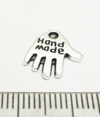 Tibetan Style Silver 'handmade' hand charms. x 14