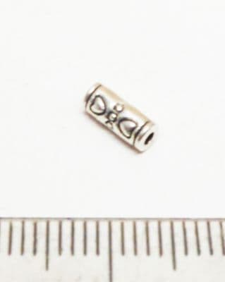 Tibetan Style Silver Heart tubes x 20. 7mm.