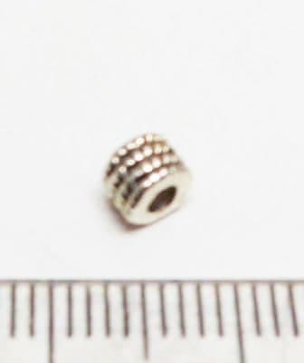 Tibetan Style Silver latticer bead x 40. 3mmx 5mm.