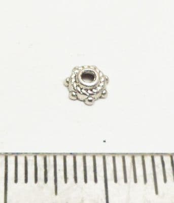 Tibetan Style Silver Mini-Dot Bead Caps x 80. 5mm.