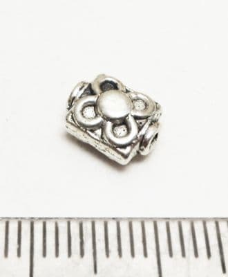 Tibetan Style Silver rectangular spacer x10.  8x6x2.
