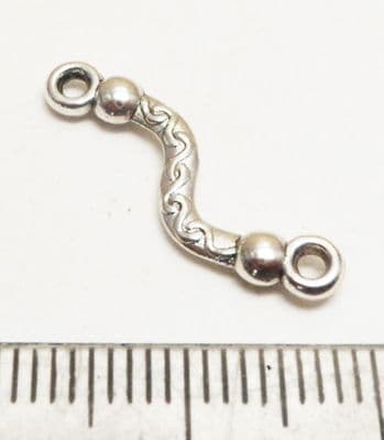 Tibetan Style Silver 'snake' connectors x 20.