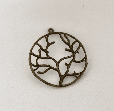 Tree pendant.  Antique. 40mm diam