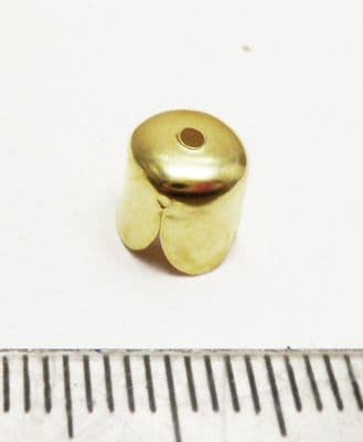 Tulip bead caps bright gold x 10