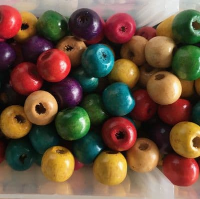 Wooden beads 10mm x 7mm round bead x 100
