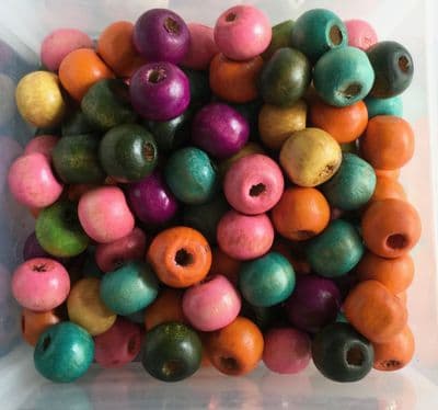 Wooden beads 7mm x 6mm round bead x 160
