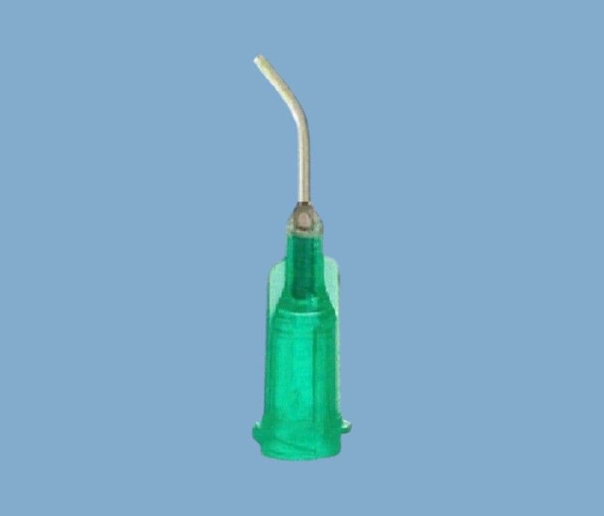 18 Gauge 30° Bend Angled Tip Green AD71805030 Adhesive Dispensing Ltd